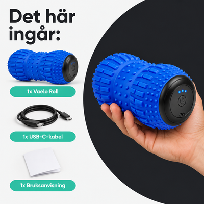 Det här ingår: Vaelo Roll, USB-C-kabel och bruksanvisning